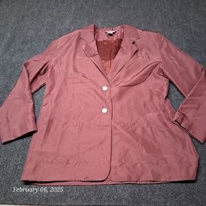 Vintage WinterSilks Winter Silks Blazer Women Size Large Mauve